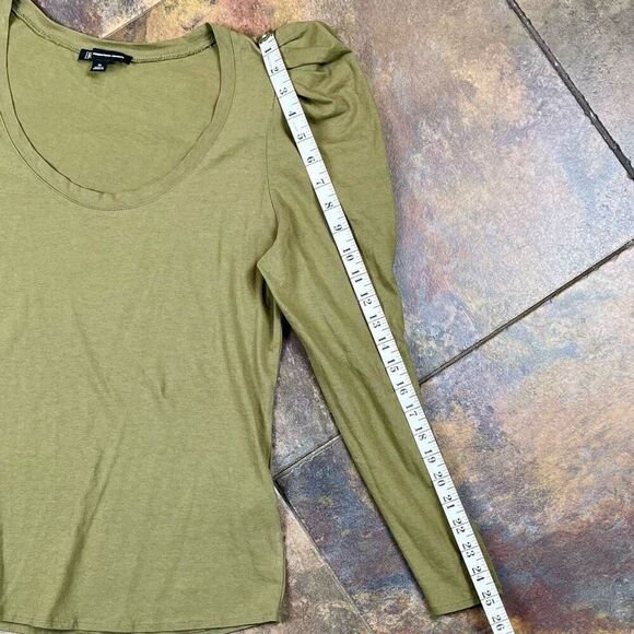 INC International Concepts Army Green Puff Long Sleeve Tee Shirt XL - Picture 4 of 10